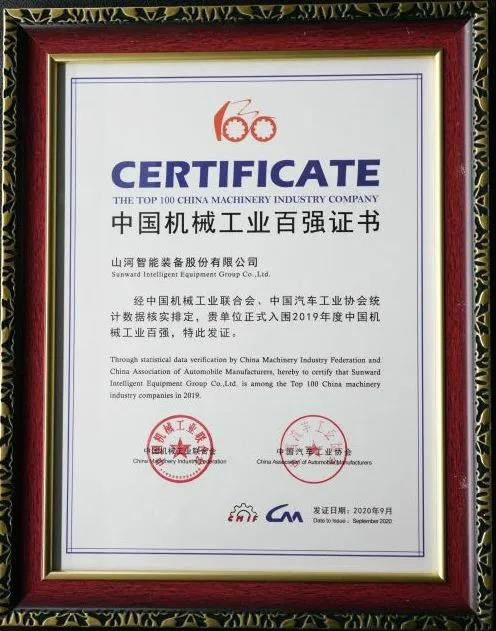 2019年中国机械工业百强宣布，利来老牌国际官网智能排名52位