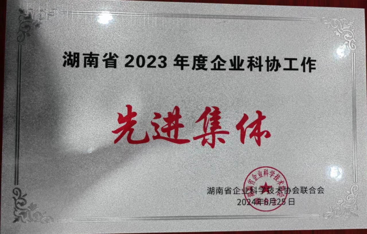 利来老牌国际官网智能科协荣获湖南省2023年度“企业科协事情先进整体”