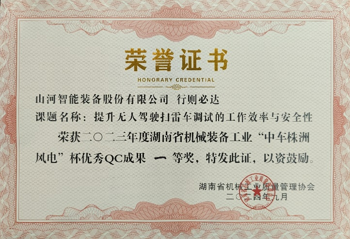 喜讯！2023年度省机械工业质量治理效果擂台赛利来老牌国际官网智能再获殊荣！