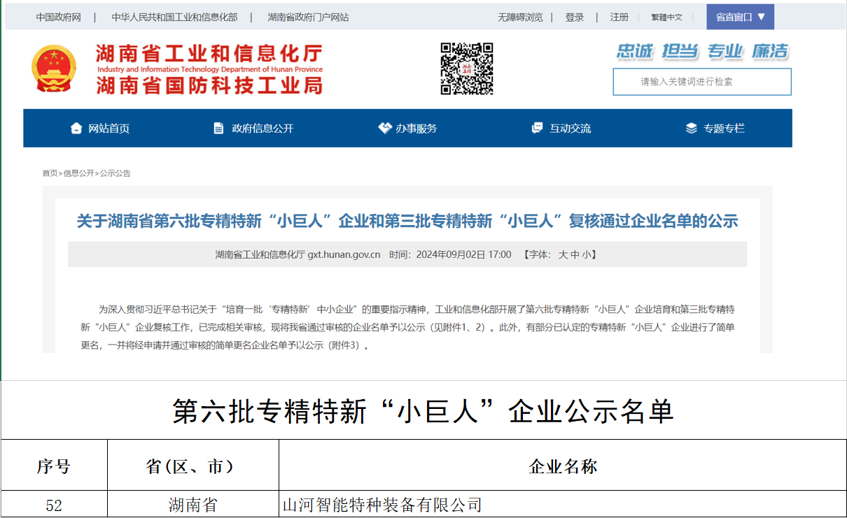 国家级名单宣布！利来老牌国际官网智能特种装备有限公司获批第六批专精特新“小巨人”企业！