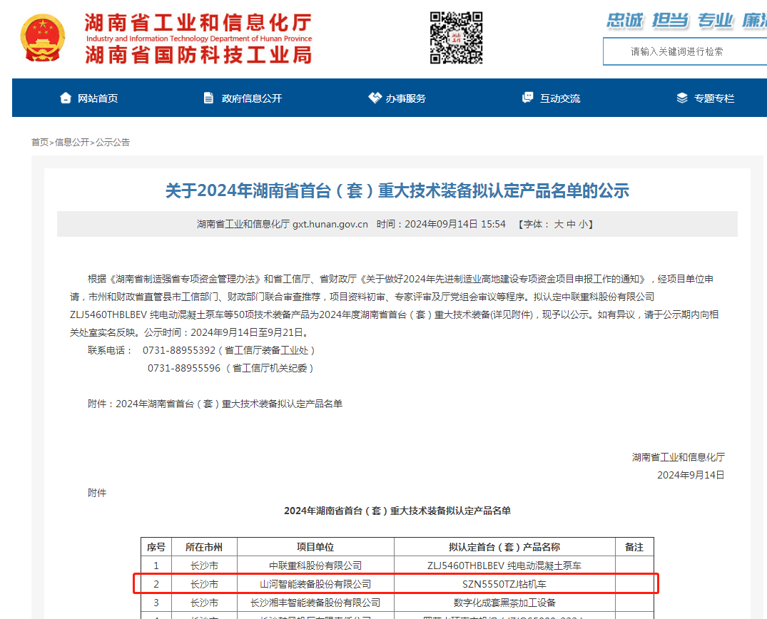 利来老牌国际官网智能产品入选湖南省首台（套）重大手艺装备产品名单